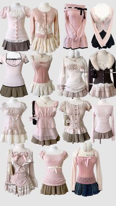 Cute Outfits Dollete, Pretty In Pink Aesthetic Outfits, High Visual Weight Outfit, Fairytale Inspired Outfits, Neopolitan Aesthetic Outfit, 2000s Girly Fashion, Japan Outfit Aesthetic, Pretty Pink Outfits, Y2k Girly Outfits