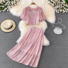 Cute two pieces dress fashion dressFabric: blendedColor: white, pink, purple, blue, greenSize(cm): free size(1inch=2.54cm)Topslength 41cm bust 96cm sleeve length 28cmSkirt&ltp&gtlength 80cm wsait 74cm</p>&ltbr/>&ltp&gtPlease check the size carefully when you choose items, thank you.</p>&ltbr/> Two Pieces Dress, Preppy Dresses, Trendy Dress Outfits, Pink Purple Blue, Two Piece Dress, Trendy Dresses, Piece Dress, Dress Fashion, Dress Backs