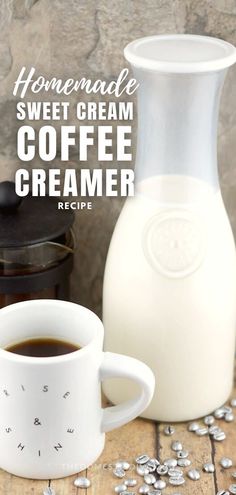 homemade vanilla sweet cream coffee creamer recipe Sweet Cream Creamer Recipe, Homemade Sweet Cream Coffee Creamer, Sweet Cream Coffee Creamer Recipe, Homemade Sweet Cream, Sweet Cream Coffee Creamer