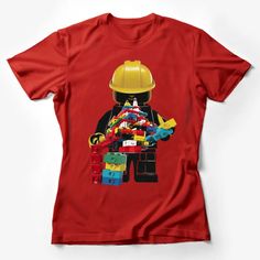 Lego Builder Graphic T-Shirt, Colorful Construction Toy Print for Kids and Adults Female T-Shirt Custom graphic T-Shirt.Customize your color Lego Shirts, Soldier Graphic, Maternity Graphic Tees, Classic Movie Characters, Moon Graphic Tee, Smart Casual Wear, Lego Builder, Cat Graphic Tee, Construction Toy