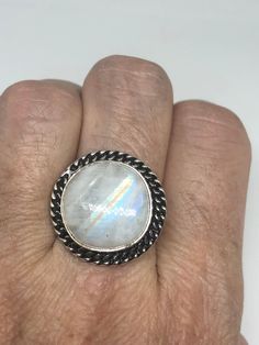 Large Vintage ring set with huge Rainbow Moonstone. Low content silver not sterling About an in long Size 8.75 can be resized at my jeweler for a $10-$20 fee All rings are shipped free in the US in a nice gift box. Check out our over a THOUSAND great reviews Engraving is $4 per letter and is not always perfect depending on the piece. It can take a few days if the jeweler is busy. This is payable to Paypal Judithsltd@gmail.com Round Moonstone Jewelry With Large Stone, Moonstone Jewelry With Large Round Stone, Bohemian Nickel-free Round Moonstone Ring, Bohemian Nickel-free Moonstone Ring, Nickel-free Spiritual Round Moonstone Ring, Nickel Free Round Spiritual Moonstone Ring, Spiritual Nickel-free Moonstone Ring, Large Moonstone Spiritual Ring, Unique Nickel-free Moonstone Ring