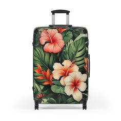 "Traveling is best done in style, and suitcases help anyone do exactly that. Available in multiple sizes to accommodate your needs, they come with an adjustable handle, 360 degree swivel wheels, a safety lock, and an adjustable handle for carefree movement through airports and cities. To achieve high-resolution designs, prints go on a canvas surface that is encapsulated in the PC shell. .: Material: polycarbonate front and ABS back hard-shell  .: Adjustable telescopic handle .: Removable inner lining under a black rubber seal .: Two inner pockets .: Four double-wheels with 360o swivel  .: Built-in lock Sizes:  - Small: 13.3'' x 22.4\"x 9.05\" (34 cm x 54 cm x 22 cm) / Handle length, in: 21.46 - Medium: 27\" (H) x 16\" (L) x 10\" (W) / Handle length: 17\" - Large: 31\" (H) x 20.5\" (L) x 11 Rectangular Luggage With Sleeve For Vacation, Green Travel Case, Rectangular, Green Rectangular Travel Bag, Hard Shell Luggage, Swivel Wheels, Suitcase Traveling, Travel Items, 360 Degree, Carry On