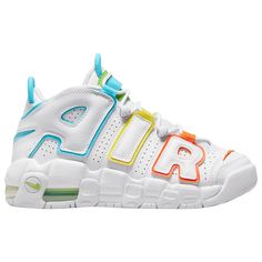 Rainbow Nikes, Nike Uptempo, Nike App, Nike Air More Uptempo, Nike Air More, European Shoes, Rainbow Shoes, Nice Jewelry, Xmas List