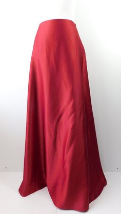 Vintage 1990s Burgundy Red Silky Long A Line Full Length Maxi Formal Lined Shiny Fancy Evening Skirt Red A-line Party Bottoms, Red Formal Flowy Skirt, Red Flowy Skirt For Formal Occasions, Formal Red Flowy Skirt, Red Flowy Formal Skirt, Formal Red Flowy Maxi Skirt, Formal Full Skirt In Red, Formal Red Full Skirt, Red Lined Skirt For Evening Wear