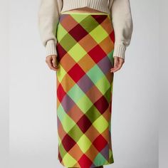 Midi-Length Slip Skirt By Bdg. Slim Fitting With A Low-Rise And A Column Silhouette Plus A Slit At The Back. White Pleated Skirt, Urban Outfitters Skirt, Houndstooth Skirt, Printed Midi Skirt, Floral Midi Skirt, Denim Maxi Skirt, Slip Skirt, Cargo Skirt, Urban Outfitters Women