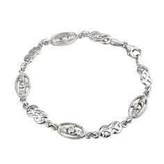 Sterling Silver Claddagh and Celtic Knot Bracelet S5339 - Claddagh Ring Claddagh Bracelet, Celtic Knot Bracelet, Shiny Bracelets, Dublin Castle, Cheap Silver Rings, Tiffany Jewelry, Knot Bracelet, Bracelet Online, Pretty Bracelets