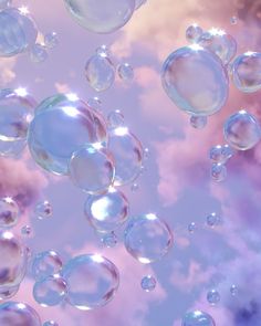 soap bubbles floating in the air on a cloudy day