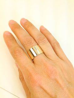 10K Yellow Gold Wide Band 10 Karat Gold Extra Wide Ring Wide Gold Band, Bands Rings, Buying Gold, Wide Ring, Etsy Gold Ring, Wide Rings, Ring Sizer, Wide Bands, Gold Band