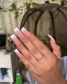 282 Likes, 1 Comments - Milinda 🧚🏻 (@misssmilnails) on Instagram: “A deep French 🤍  #hemetnails #sanjacintonails #ienails #menifeenails #beaumontnails #banningnails…” Deep French Nails Square, French Tip Nails Styles, Gel X Nails French Tip, Deep French Manicure, Simple Long Acrylic Nails, Deep French Tip Nails, Deep French Tip, French Tips Long, French Long Nails