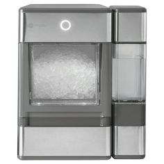 a water dispenser with ice and water in it on a white background