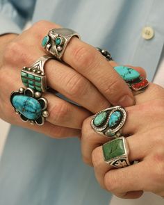 Sterling silver Size: Approx. 7 Vintage Sterling Silver Turquoise Ring With Polished Finish, Heirloom Silver Turquoise Ring, Vintage Silver Turquoise Ring With Polished Finish, Classic Turquoise Ring For Collectors, Classic Turquoise Rings Collectible, Vintage Turquoise Ring With Large Stone, Retro Silver Ring Jewelry, Retro Silver Ring, Ring Size 7