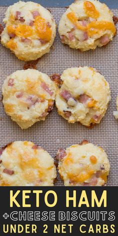 These Keto Ham and Cheese Breakfast Biscuits are the perfect easy keto breakfast! Each soft, fluffy biscuit is loaded with cheese and ham and has less than 2 net carbs each! Ham And Cheese Biscuits, Ham And Cheese Breakfast, Easy Keto Breakfast, Breakfast Biscuits, Keto Biscuits, Cheese Breakfast, Cheese Biscuits, Diet Breakfast Recipes, Ham Cheese