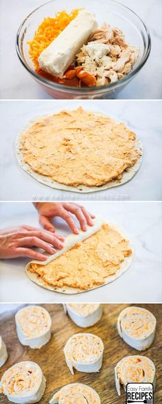 the process for making an appetizer pie is shown