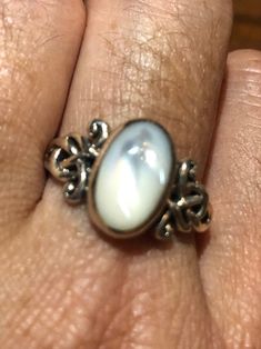 Lovely polished sterling silver has the look of white gold set with a huge white Mother Of Pearl set in very detailed vintage filigree Size 6, 7, 8 or 9 I can also have them resized by my jeweler for $10 fee. All rings are shipped in a nice gift box. Check out our over a THOUSAND great reviews Engraving is $4 per letter and is not always perfect depending on the piece. It can take a few days if the jeweler is busy. This is payable to Paypal Judithsltd@gmail.com 10 Dollar, Mermaid Ring, White Gold Set, Pearl Set, Gold Set, Antique White, Antique Rings, 925 Sterling Silver Ring, Lovely Gift