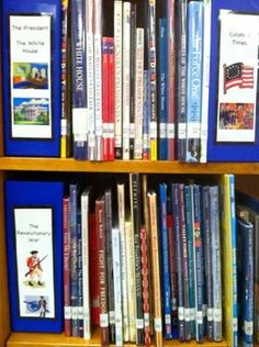 a book shelf filled with lots of books