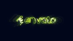 the word envato written in neon green on a black background with an abstract effect