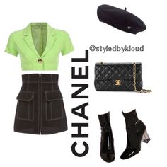 Outfit With Beret, Classic Prom Dress, France Outfits, Outfits Streetwear, Adored Vintage, Green Outfit, Vintage Chanel, Fashion Stylist