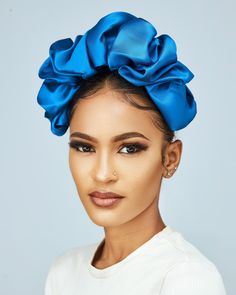 Be the belle of the ball with our luxury headbands, inspired by our favorite scrunchies. We've taken the signature silhouette of our childhood scrunchies and reimagined them as an elegant headband. This accessory is your perfect plus one for a graduation, special occasion, or wedding reception. Sapphire blue is a sophisticated shade that works for every season.  Our 100% silk headband has a thick band for extra comfort to keep you wearing your statement piece all day long.  * 100% silk * Sapphir Fabric Headband Hairstyles, Thick Headband, Luxury Headbands, Thick Headbands, Elegant Headband, Blue Headband, Silk Headband, Fancy Hats, Headband Wigs