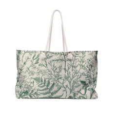 Green Winter Botanical Weekend Bag Tote Bag With Rope - Etsy Vietnam Green Rectangular Travel Bag With Removable Pouch, Green Canvas Bag With Removable Pouch For Errands, Green Canvas Tote Travel Bag, Green Canvas Tote Weekender Bag, Green Large Capacity Canvas Beach Bag, Large Capacity Green Canvas Beach Bag, Large Green Canvas Beach Bag, Green Canvas Tote Beach Bag, Eco-friendly Canvas Tote Bag For Errands