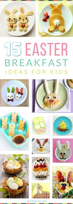 the cover of an easter breakfast book with pictures of different foods and desserts on it