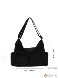 BirdinBag - Spacious Unisex Multifunction Shoulder Crossbody Bag with Ample Storage Multifunctional Crossbody Bag With Pockets, Multifunctional Satchel Shoulder Bag With Pockets, Multifunctional Large Capacity Crossbody Shoulder Bag, Multifunctional Black Crossbody Shoulder Bag, Functional Large Capacity Bag, Travel Shoulder Baguette Bag With Pockets, Functional Canvas Backpack With Removable Pouch, Multifunctional Crossbody Shoulder Bag For School, Multifunctional Crossbody Satchel With Adjustable Strap