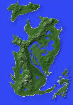 an image of a map that looks like it is floating in the ocean or land