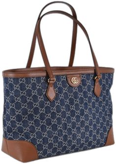 Casual Gucci Travel Bag, Classic Denim Bag For Everyday Use, Casual Gucci Bag For Daily Use, Gucci Casual Bags For Daily Use, Casual Brown Denim Bag, Designer Denim Tote Bag, Casual Gucci Shoulder Bag For Travel, Designer Denim Tote Shoulder Bag, Trendy Gucci Shoulder Bag For Everyday Use