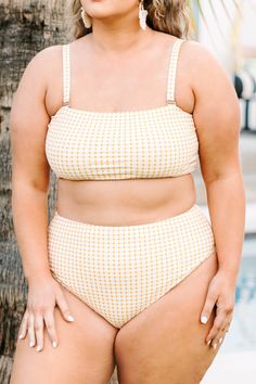 Feel just fine and sandy in this super chic swim top! We love the gingham pattern and figure flattering design! Throw on some cute sandals and accessories for your next beach or pool day. Simply pair this swim top with the matching bottoms for the perfect look! Gingham Swimwear For Sunbathing During Beach Season, Gingham Swimwear With Adjustable Straps For Poolside, Poolside Gingham Swimwear With Adjustable Straps, Vacation Gingham Swimwear With Adjustable Straps, Gingham Swimwear For Sunbathing, Gingham Swimwear For Beach Season Sunbathing, Gingham Swimwear For Sunbathing In Spring, Spring Gingham Swimwear For Sunbathing, Gingham Swimwear For Sunbathing In Beach Season