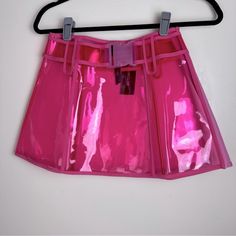 Dolls Kill X Club Exx, Pink, Pixie Dream, Crusher, Clear, Buckle, Rave Skirt. Nwt, Size Xs -Clear Mini Skirt -Structured Pvc Construction -Belted Waistline -High Rise Fit -Side Zip Closure -100% P.V.C. -Hand Clean -Trippy Psychedelic -Rave, Festival Wear -Concert -Bar, Nightclub -Vegas -Cosplay -Goth Glam -Halloween Costume -Party,Going Out -Vacation -Sexy -Goth,Gothic -Punk,Grunge -Rock,Rocker -Grunge Fairy Core -Goth Glam -Futuristic Vibes See Photos For Measurements Offers Welcome Cute Fitted Party Bottoms, Cute Mini Skort For Party, Cute Party Skort In Mini Length, Cute Mini Skort For Parties, Cute Mini Length Skort For Party, Pink Mini Skirt For Spring Festival, Cute Pink Skort For Party, Trendy Mini Pink Bottoms, Trendy Pink Mini Bottoms