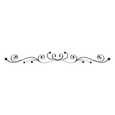 a black and white image of a decorative line with swirls on the edges,