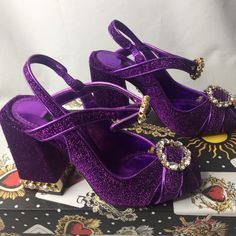 $1195 Amazing ! Dolce & Gabbana Heels Sandals 35 (Us 5) Purple Sparkle , Pearls And Crystals. Brand New With Box. Size Approximately Us 4.5-5 . Please Check Measurements. Photos Are Part Of Description. Thank You For Looking. Luxury Purple Sandals With Open Heel, Luxury Closed Toe Sandals For Party, Luxury Purple Heels With Heel Strap, Luxury Block Heel Sandals For Gala, Luxury Purple Open Heel Heels, Luxury Block Heel Sandals For Party, Luxury Purple Open Toe Sandals, Designer Open Heel Purple Heels, Luxury Purple Evening Sandals