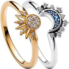 PRICES MAY VARY. Pair of Celestial Sun and Moon Ring Set, Friendship Promise Matching Rings, Anniversary Birthday Gifts for Women Friendship Promise, Finger Band, Sun And Moon Rings, Sun Ring, Celestial Ring, Stackable Rings Silver, Couples Ring Set, Couple Style, Moon And Sun