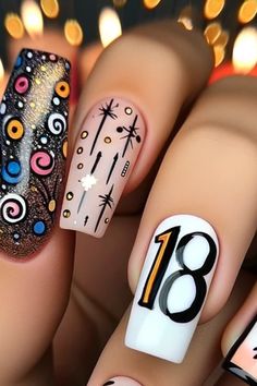 33 Birthday Nails to Celebrate Your Special Day Nail Color Combinations, New Year's Eve Nails, Nails Colour