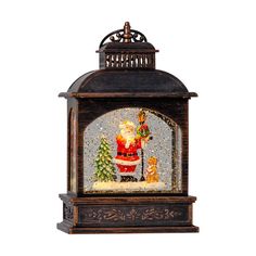 an old fashioned clock with santa claus and his dog