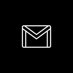 an email envelope icon in black and white on a dark backgrounnd background