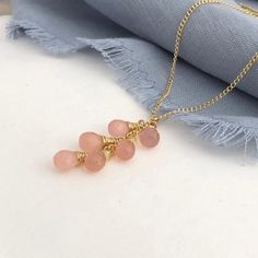 Rose Chalcedony Lariat Necklace - Rose Gemstone - Pink Gemstone - Lariat Necklace - Rose Chalcedony - Bridal Necklace - Wedding Jewellery Gemstone Lariat Necklace, Jewellery Bridal, Alternative Bridal, Necklace Wedding, Chain Extenders, Teardrop Necklace, Gemstone Jewellery, Pink Gemstones, Lariat Necklace