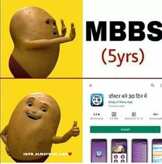 two pictures of a potato with the caption'5yrs'in different languages