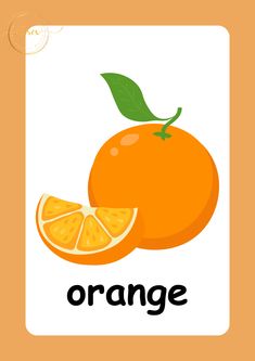 an orange is shown with the word orange in it's lowercase and lowercase letters