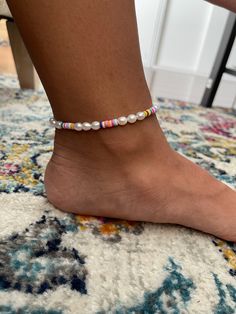 NEW ITEM! our new fun anklet for summer. add more accessories for your summer time Adjustable length Free shipping available Kids Christmas List, Summer Anklets, Pearl Anklet, Beach Swimsuit, Anklet Jewelry, Body Jewellery, Jewelry Inspo, New Item, Delicate Bracelet