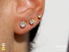 "These dainty ear climbers in gold vermeil(more durable than gold plated) have 3 white crystal diamonds of cubic zirconia in a curved shape that climbs for your ear. These tiny climbing earrings are so easy to put on and they are diamond ear wrap earrings. Imagine wearing these CZ ear crawler earrings as your bridal earrings with your fabulous dress, your veil... You will look amazing! Or, imagine wearing these ear sweeps every day and with all your outfits!  Made by me for you to make your day Wedding Cubic Zirconia Drop Ear Climbers, 14k Gold Ear Climbers For Anniversary, Pear-shaped Cubic Zirconia Cluster Earrings As Gift, Yellow Gold-plated Ear Climbers As Gift, Ear Wrap Earrings, Adjustable Gold Nickel-free Ear Climbers, Gold Ear Climbers, Climbing Earrings, Genuine Pearl Necklace