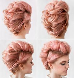 Peinados Braided Mohawk, Dreamy Hair, Diy Hairstyle, Hair Colorful, Clarke Griffin, Evening Hairstyles, Mohawk Braid, Mohawk Hairstyles, Up Dos For Medium Hair