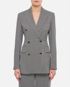 47% Viscose, 33% Cotton, 20% Polyester Management Styles, Double Breasted Jacket, Breasted Blazer, Double Breasted Blazer, Italian Style, Luxury Retail, Off Duty, Italian Fashion, Max Mara