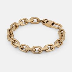 The Warrant is a mid-size bracelet constructed from squared-off cable links, resulting in an industrial effect with a high-polish edge. Materials: Stainless Steel Steel Accessories, Stainless Steel Accessories, Metal Chain Link, Mid Size, Cuban Chain, Bracelet Sizes, Stainless Steel Bracelet, Gold Bracelet, Ring Size