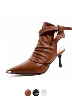 Brown Boots Women, Strappy Stilettos, Bootie Sandals, Slingback Shoes, Stylish Boots, Brown Ankle Boots, Cool Boots, Ankle Straps, Casual Shoes Women