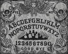 an old fashioned alphabet with skulls on it