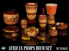 african prop's deco set by twakaz for the sims & main