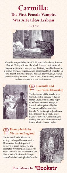 an advertisement for the first female vampire in victorian england, with pictures of women and men