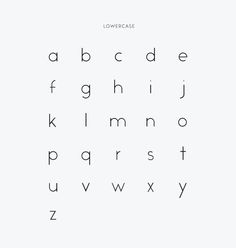 the lowercase alphabet is shown in black and white