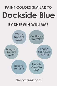 Colors Similar to Dockside Blue SW 7601 by Sherwin-Williams Sw Faded Flaxflower, Sw Dockside Blue, Dockside Blue Sherwin Williams, Dockside Blue, Blue Wall Colors, Zyla Colors, Light Sea Green, Girl Bed, Blue Paint Colors