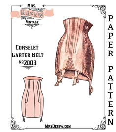 Vintage Sewing Pattern 1950s French Corselet Garter Belt Corset #2003- PAPER VERSION Corset Without Boning, Corset Before And After, Diy Garter Belt, Garter Belt Pattern, Diy Garter, 1950s Lingerie, Sewing Darts, Vintage Garter, Eye Tape